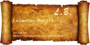 Leimeter Berill névjegykártya